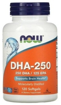 NOW NOW DHA- 250 mg, 120 капс. 